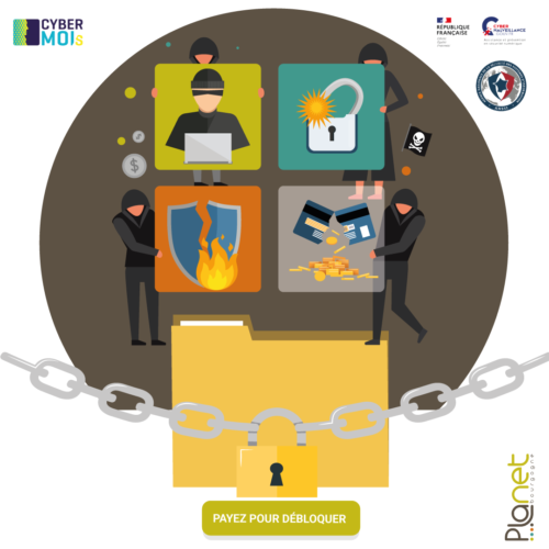 Image du cybermois - ransomware - PLANET Bourgogne