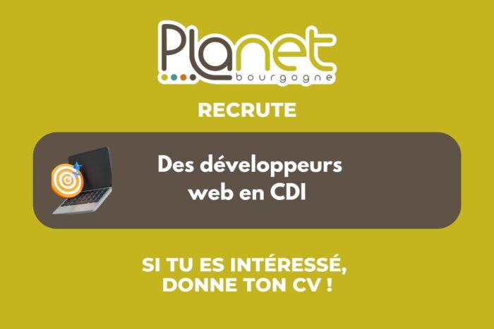 Recrutement en CDI – Développeurs web – PLANET B Image recrutement en CDI - Développeurs web - PLANET B