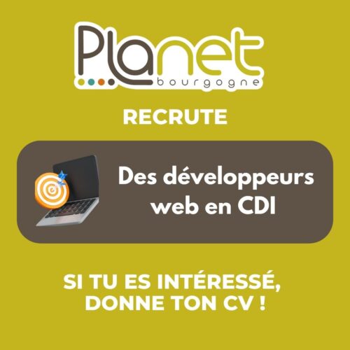 Image recrutement en CDI - Développeurs web - PLANET B