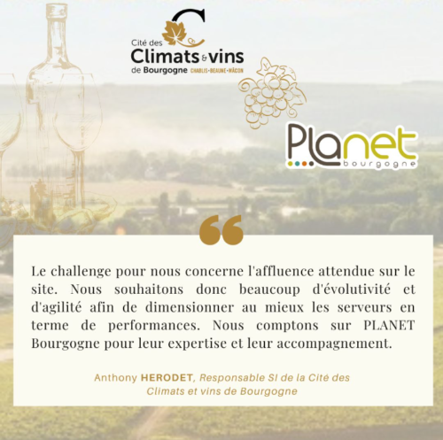 Image de la confiance de notre client - La Cité des Climats et vins de Bourgogne - Hébergement de ses sites internet - PLANET B
