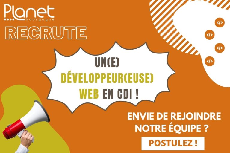 Recrutement – Développeur(euse) web – PLANET B Image de recrutement - Développeur(euse) web - PLANET B