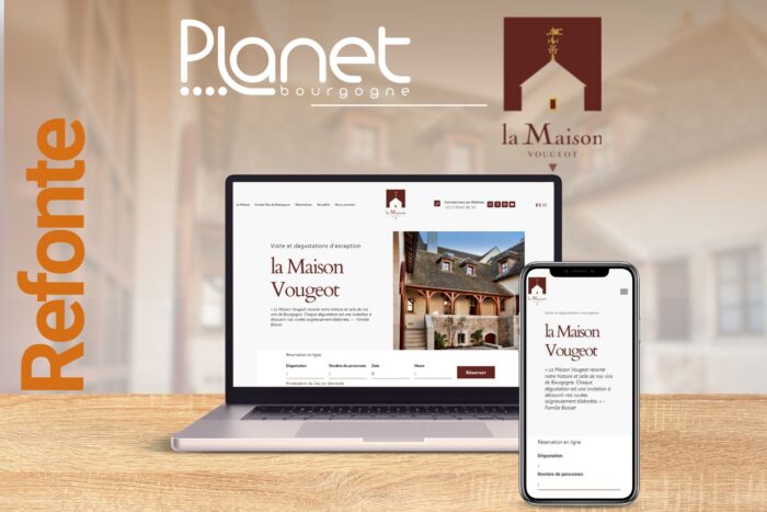 Refonte du site internet de La Maison Vougeot – Refonte graphique – PLANET Bourgogne Image de la refonte du site internet de La Maison Vougeot - Refonte graphique - PLANET Bourgogne