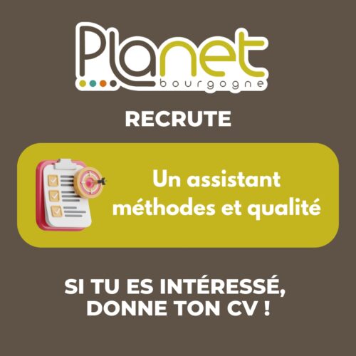 Image du recrutement de PLANET Bourgogne - Assistant Méthodes et qualité en alternance - PLANET B - PLANET Bourgogne