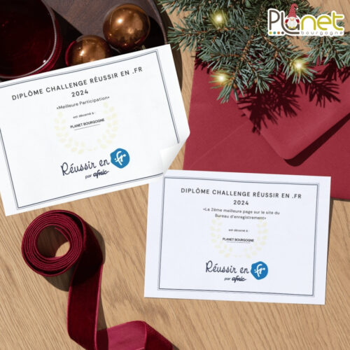 Image des diplômes remportés - Challenge Afnic - PLANET B - PLANET Bourgogne