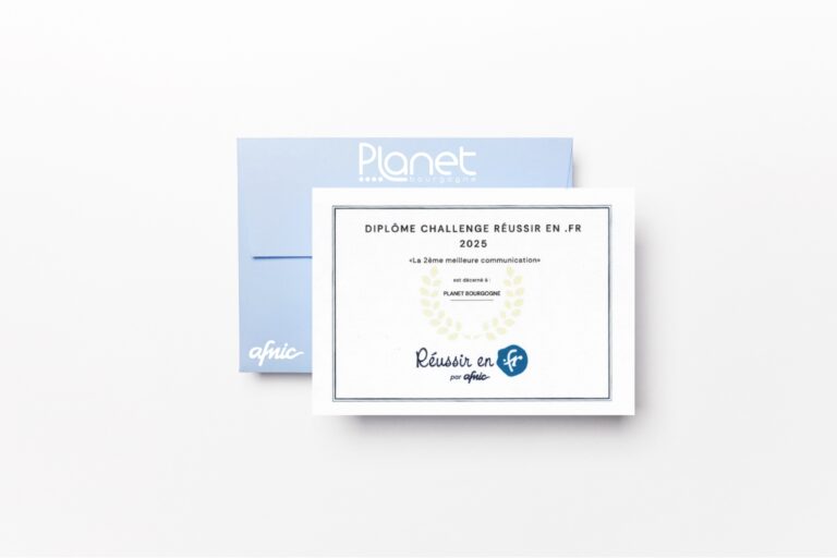 Image du diplôme de l'Afnic - Réussir en .fr - PLANET B - PLANET B - PLANET Bourgogne